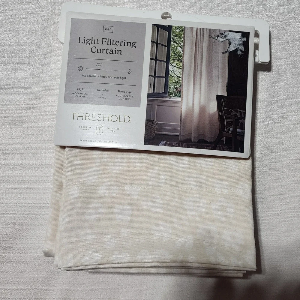 Threshold light filtering curtain L 84'' x W 54'' modern dot farrah